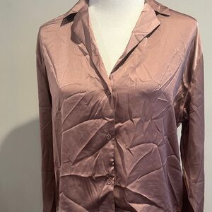 Danskin Women's Button Down Shirt with Bottoms/pj set